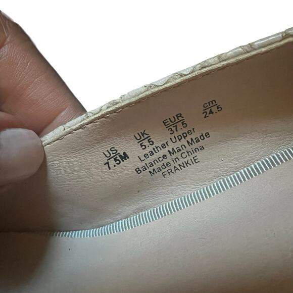 Franco Sarto Frankie Taupe Greige Reptile Wedge Pumps Size 7.5 - Picture 9 of 11